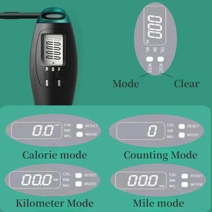 Adjustable Digital Counting Jump Rope with Steel Cable for Fitness Workout Speed Skipping Rope for Adults Kids Home Gym Training