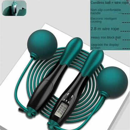 Adjustable Digital Counting Jump Rope with Steel Cable for Fitness Workout Speed Skipping Rope for Adults Kids Home Gym Training