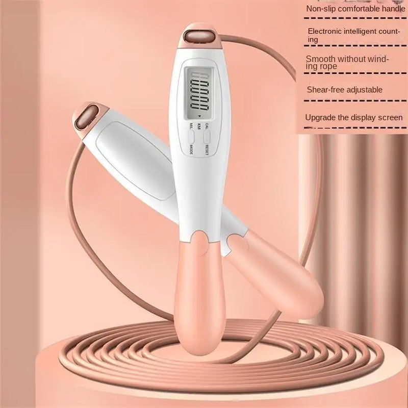 Adjustable Digital Counting Jump Rope with Steel Cable for Fitness Workout Speed Skipping Rope for Adults Kids Home Gym Training